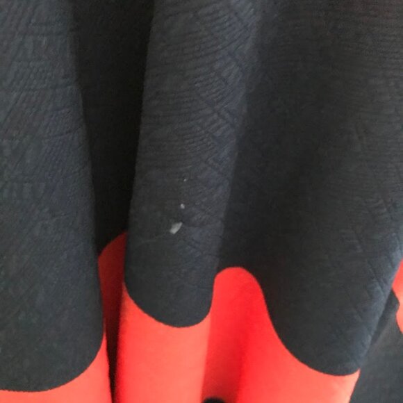 NEW w/flaws Lularoe Nicole Dress 3XL 3X 24 26 red-orange navy blue striped - Picture 13 of 15